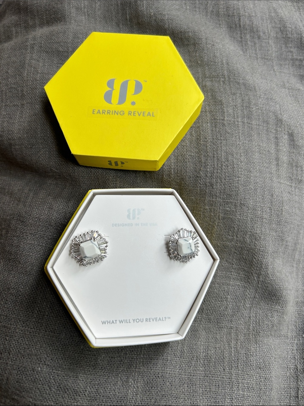 NWT BP Original Collection - They spoke in rainlight earrings howlite magnesite